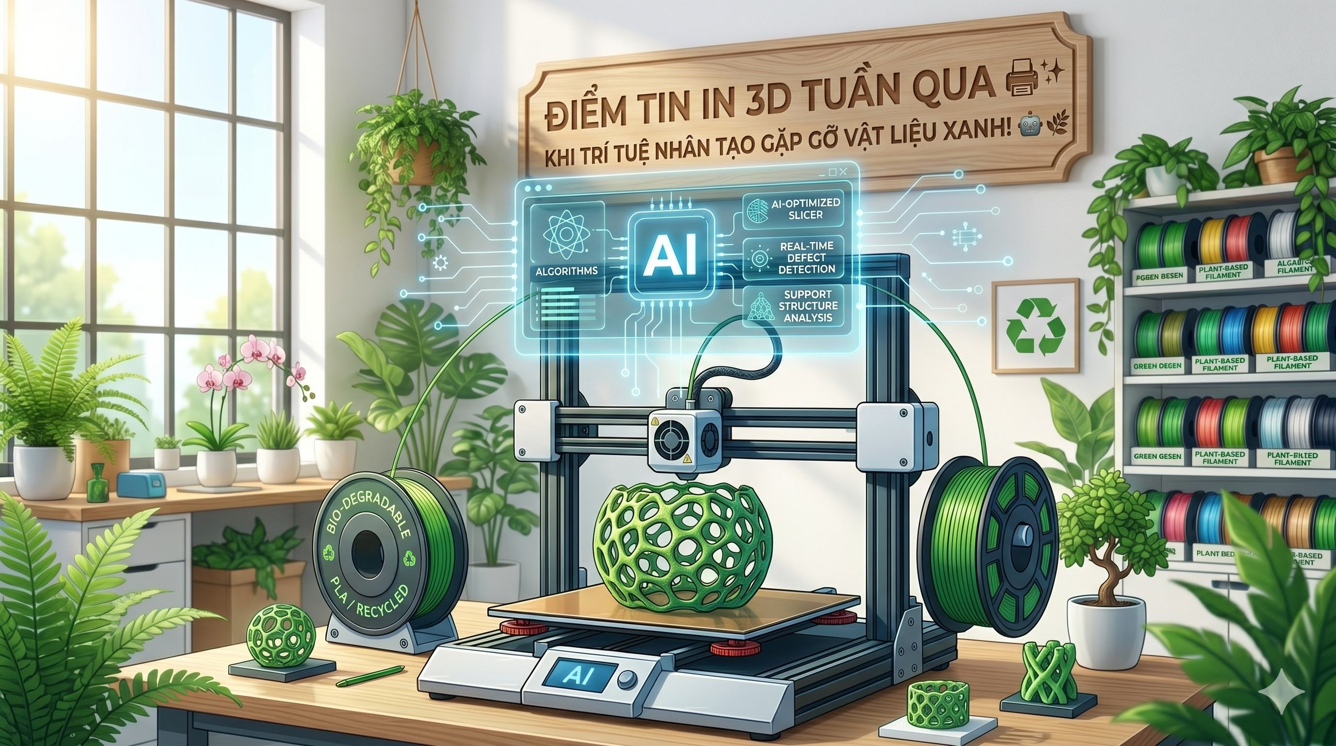 Điểm Tin In 3D Tuần Qua: Khi Trí Tuệ Nhân Tạo Gặp Gỡ Vật Liệu Xanh!