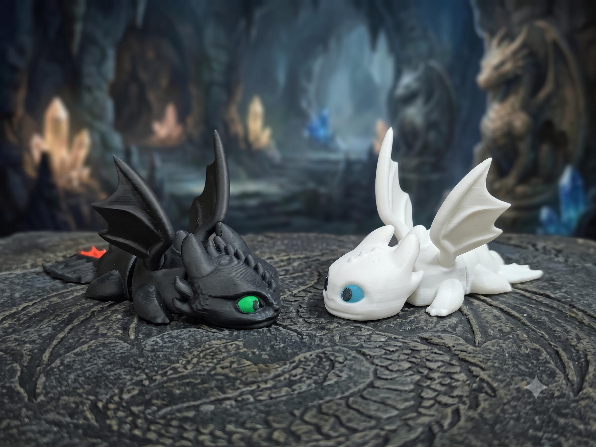 Móc khóa Toothless Dragon (Night - Light  Fury)
